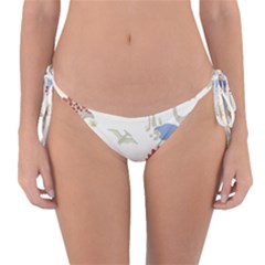Dinosaur Art Pattern Reversible Bikini Bottom by BangZart