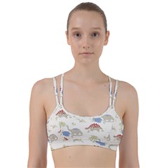 Dinosaur Art Pattern Line Them Up Sports Bra by BangZart