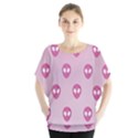Alien Pattern Pink Blouse View1