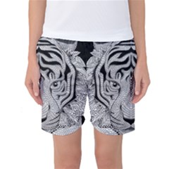 Tiger Head Women s Basketball Shorts by BangZart