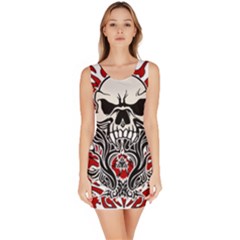 Skull Tribal Bodycon Dress by Valentinaart