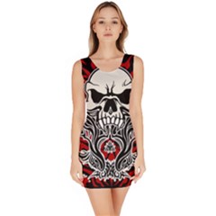 Skull Tribal Bodycon Dress by Valentinaart