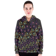 Triangle Shapes                              Women s Zipper Hoodie by LalyLauraFLM