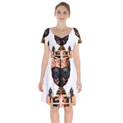 Do What Your Brain Says Short Sleeve Bardot Dress by Valentinaart