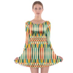 Festive Pattern Long Sleeve Skater Dress by linceazul