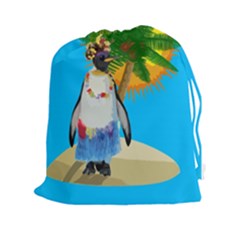 Tropical Penguin Drawstring Pouches (xxl) by Valentinaart