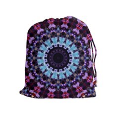 Kaleidoscope Mandala Purple Pattern Art Drawstring Pouches (extra Large) by paulaoliveiradesign