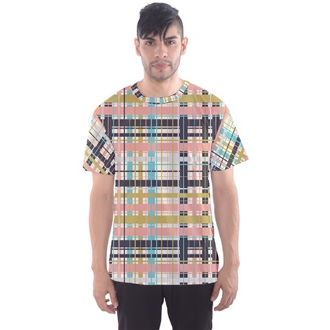 Plaid Pattern Men s Sports Mesh Tee by linceazul