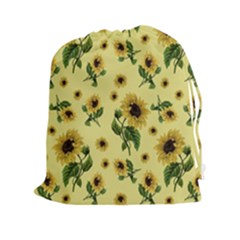 Sunflowers Pattern Drawstring Pouches (xxl) by Valentinaart