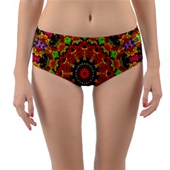 Fractal Mandala Abstract Pattern Reversible Mid-waist Bikini Bottoms by paulaoliveiradesign