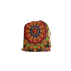 Fractal Mandala Abstract Pattern Drawstring Pouches (xs)  by paulaoliveiradesign