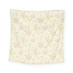Floral Paper Pink Girly Pattern Square Tapestry (small) by paulaoliveiradesign