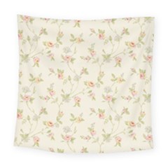 Floral Paper Pink Girly Cute Pattern  Square Tapestry (large) by paulaoliveiradesign