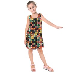 Colors On Black Kids  Sleeveless Dress by linceazul