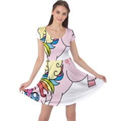Unicorn Arociris Raimbow Magic Cap Sleeve Dress by Nexatart