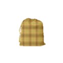 Plaid Yellow Fabric Texture Pattern Drawstring Pouches (XS)  View2