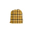 Yellow Fabric Plaided Texture Pattern Drawstring Pouches (XS)  View1