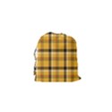 Yellow Fabric Plaided Texture Pattern Drawstring Pouches (XS)  View2
