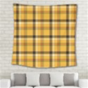 Yellow Fabric Plaided Texture Pattern Square Tapestry (Large) View2