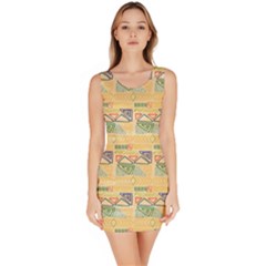 Hand Drawn Ethinc Pattern Background Bodycon Dress by TastefulDesigns