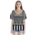 Black Stripes Endless Window Flutter Sleeve Top View1