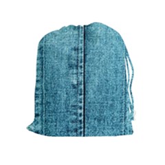 Denim Jeans Fabric Texture Drawstring Pouches (extra Large) by paulaoliveiradesign