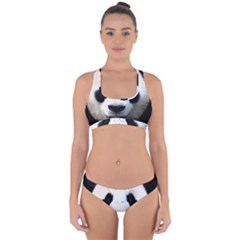 Panda Face Cross Back Hipster Bikini Set by Valentinaart