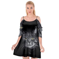 Domestic Cat Cutout Spaghetti Strap Chiffon Dress by Valentinaart