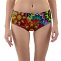 Colorful Abstract Pattern kaleidoscope Reversible Mid-Waist Bikini Bottoms View1