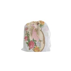 Vintage Floral Illustration Drawstring Pouches (xs)  by paulaoliveiradesign