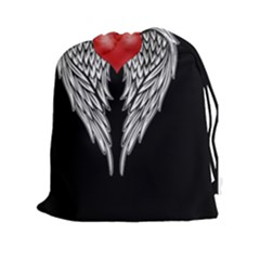Angel Heart Tattoo Drawstring Pouches (xxl) by Valentinaart