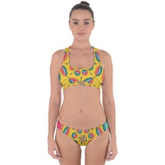 Textured Tropical Mandala Cross Back Hipster Bikini Set by linceazul
