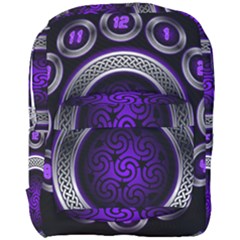 Digital Celtic Clock Template Time Number Purple Full Print Backpack by Mariart