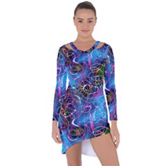 Background Chaos Mess Colorful Asymmetric Cut-out Shift Dress by Nexatart