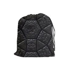 Tile Emboss Luxury Artwork Depth Drawstring Pouches (large)  by Nexatart