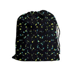 Splatter Abstract Dark Pattern Drawstring Pouches (extra Large) by dflcprints