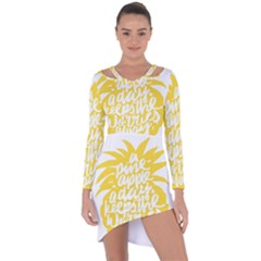 Cute Pineapple Yellow Fruite Asymmetric Cut-out Shift Dress by Mariart