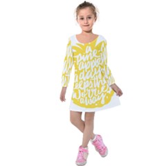 Cute Pineapple Yellow Fruite Kids  Long Sleeve Velvet Dress by Mariart
