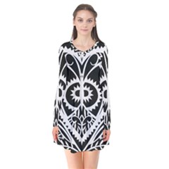 Paper Cut Butterflies Black White Flare Dress by Mariart