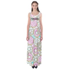 Donuts Pattern Empire Waist Maxi Dress by ValentinaDesign