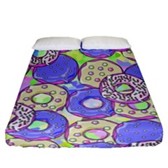 Donuts Pattern Fitted Sheet (queen Size) by ValentinaDesign