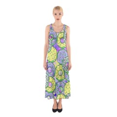 Donuts Pattern Sleeveless Maxi Dress by ValentinaDesign