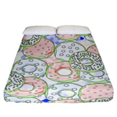 Donuts Pattern Fitted Sheet (queen Size) by ValentinaDesign