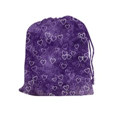 Heart Pattern Drawstring Pouches (extra Large) by ValentinaDesign
