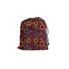 70s Pattern Drawstring Pouches (small)  by ValentinaDesign
