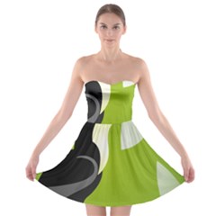 Cute Toucan Bird Cartoon Fly Yellow Green Black Animals Strapless Bra Top Dress by Mariart