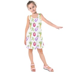 Vegetable Pattern Carrot Kids  Sleeveless Dress by Mariart