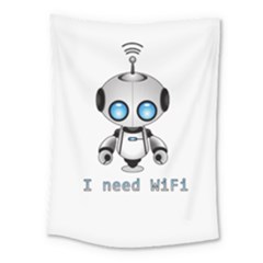 Cute Robot Medium Tapestry by Valentinaart