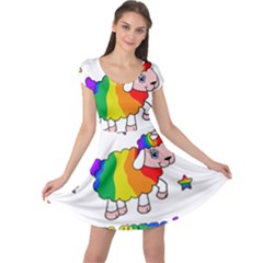 Unicorn Sheep Cap Sleeve Dress by Valentinaart