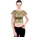 Eye Catching Pattern Crew Neck Crop Top View1